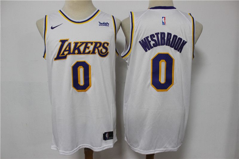 Men Los Angeles Lakers #0 Westbrook White Game Nike 2021 NBA Jerseys